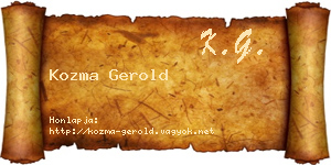 Kozma Gerold névjegykártya