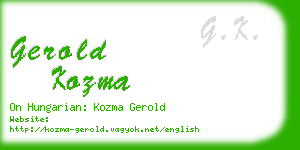 gerold kozma business card